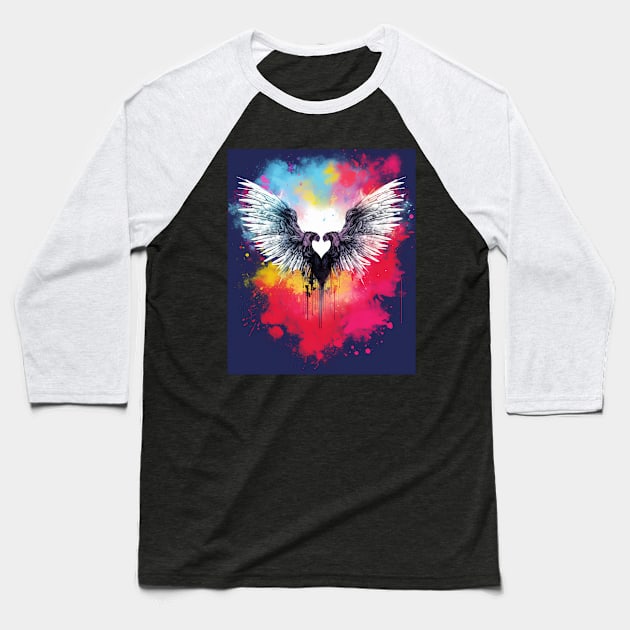 Aesthetic Y2k Fairy Wings Heart Alt Grunge Baseball T-Shirt by Spit in my face PODCAST